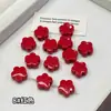 Contas de Flor de Acrílico de Cor Sólida com Cinco Pétalas Contas Soltas Acessórios para Joias DIY Materiais para Pulseira Colar Criativo Feito à Mão