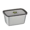 Caja de almacenamiento personalizada con tapa UV para pedidos pequeños, caja de almuerzo selladora de alimentos para refrigerador de gran capacidad, caja de conservación de alimentos de acero inoxidable 304