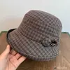 Sombrero de Pescador con Borde Enrollado Estilo Japonés para Mujer, Sombrero de Sol a Cuadros Estilo Británico para Primavera y Verano, Plegable y Portátil, Sombrero de Cubo con Protección Solar que Hace que la Cara Parezca Más Pequeña