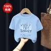 2026 Nueva Ropa de Verano Elegante para Niños Mayores, Camiseta de Algodón Puro de Verano para Niños, Top de Manga Corta para Niños