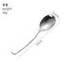 Juego de dos piezas de cuchara y tenedor para niños de acero inoxidable 316, linda cuchara para postre y sopa para que los bebés coman en casa