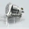 Botón de metal de 19 mm, luz LED estándar de encendido, interruptor de llave de autobloqueo/autorestablecimiento, pie de tornillo, interruptor impermeable