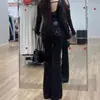 Jeans Bootcut Bordado Stretch de Cintura Alta para Mulheres Outono e Inverno 2025 Novo Slim Fit Flare Calças Longas