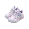 Zapatos deportivos infantiles hechos a máquina con cara de cuero, tallas 26-31, zapatillas de niña con dibujos animados y luces, al por mayor 6718