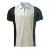 Camisa Polo de hombre de manga corta con cremallera, nuevo diseño transfronterizo europeo y americano para 2024, camisa de cuello alto a rayas, informal de negocios, estampado 3D