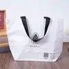Bolsa de ombro e costas tecida de alta qualidade de loja de roupas para compras de roupas femininas, bolsa de presente de grande capacidade, personalizável