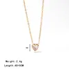 Nuevo Estilo Pequeño Dulce Amor Circonita Acero de Titanio Collar Cadena para Clavícula de Mujer Todo-partido Moda Simple Exquisito Colgante de Corazón