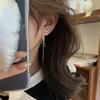 Clips Largos de Borla Coreanos con Efecto Adelgazante, Aretes de Perlas y Accesorios de Moda para Mujer de Alta Gama Estilo Nuevo 2025 al por Mayor