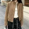 Ropa de mujer, estilo coreano Dongdaemun, alta calidad, casual, a la moda, corte holgado, chaqueta cárdigan de manga larga de gamuza