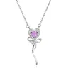 Collar Corazón de Océano de Plata de Ley S925 Colgante de Cristal Natural para Mujer Incrustación Seiko Moda Simple Venta al por Mayor en Vivo