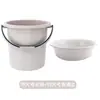Cubo de almacenamiento de agua para el hogar, cubo grande de plástico engrosado, cubo redondo grande portátil para dormitorio de estudiantes con cubo de ropa resistente a caídas, lavabo