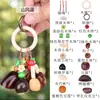 Campanilla de viento con cáscara de fruta natural Colgante tejido para planta Campana de mano curativa Llavero para coche Obra de arte estilo bosque Regalo