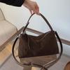 Bolsa 2024 Outono e Inverno Nova Bolsa de Ombro de Couro Genuíno Fosco Bolsa de Mão Simples da Moda Feminina Bolsa de Ombro de Grande Capacidade
