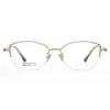 Gafas Ópticas con Montura de Titanio Ultraligero Coreanas Montura Z009 Gafas Retro de Media Montura Miopía Femenina Deseo Puro Danyang Al por Mayor