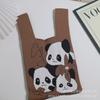 Bolsa de malha com flor de panda celebrante da Internet Nova bolsa de pulso com padrão de panda Bolsa de presente Bolsa de tecido