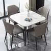 Mesa de comedor de losa de roca, diseño moderno y minimalista, adecuada para apartamentos pequeños, un juego de mesa y sillas, estilo de lujo ligero, mesa de comedor cuadrada y mesa de conferencias