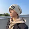 Gorro de Lana de Moda para Pareja Otoño e Invierno para Hombre, Gorro Cálido Versátil Unisex, Gorro de Punto Holgado Grande para Circunferencia de Cabeza de Hombre