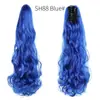 Peruca quente de comércio exterior peruca de rabo de cavalo feminino peruca de cabelo de fibra química perucas rabos de cavalo gancho cabelo longo cacheado rabo de cavalo