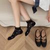 Calcetines de Encaje para Mujer, Calcetines Finos de Verano, Calcetines Japoneses de Lunares con Lazo, Calcetines Estilo Ballet para Niñas