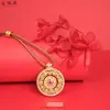 Collar con Colgante de Girasol con Diamantes de Punto Rojo y Verde Tienda de Oro Mismo Estilo Reemplazo Cobre Chapado K Oro Colgante Perla Cadena para Suéter Venta al por Mayor