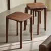 Banqueta Pequena de Nogueira Preta Cadeira Infantil Banco para Trocar Sapatos Banqueta Baixa Doméstica Banco Simples e Fofo para Crianças Todo em Madeira Maciça