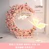 Arreglo floral artificial de alto nivel con flores rosas para bodas, arco de luna para bodas, flores para bodas