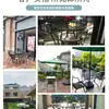 Mesa Pequeña y Sillas para Balcón, Mesa Plegable Trendy para Patio Exterior y Sillas, Juego de Sillas de Mimbre Sintético con Sombrilla para Uso Exterior en Tienda de Té de Leche