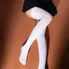 Meias JK, Meias Longas Acima do Joelho, Seda Branca Brilhante, Sexy Ultra Finas, Transparentes, Roupa Feminina, Meias Pretas de Seda de Cano Alto