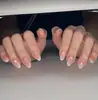 Arte de Uñas Popular Hecho a Mano Estilo Francés Transfronterizo con Lunares, Flores 3D Pintadas a Mano, Efecto Iluminador y Acabado de Alta Gama