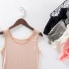 Nueva Camisola de Encaje para Primavera y Verano con Cuello Redondo para Mujer, Manga Corta, Algodón Acanalado, Capa Base Versátil, Venta al por Mayor desde Fabricante
