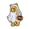 Broche de Esmalte de Abóbora Animal de Desenho Animado Novidade Divertida Perfeito para Decoração de Halloween Presente Acessório para Mochila Roupas