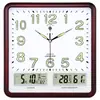 Reloj de Pared Cuadrado para Sala de Estar Silencioso Reloj Electrónico Moderno Casual de Moda Calendario Doméstico Creativo Reloj de Cuarzo