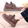 Zapatos de Invierno para Mujer Estilo Nuevo con Forro de Felpa Añadido y Suelas Engrosadas, Mocasines Versátiles de Moda, Botas de Nieve Cálidas Antideslizantes de Suela Gruesa