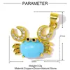 Collar Colgante Estrella de Mar Corazón Goteando Aceite Transfronterizo DIY Cobre Zircón Pendientes de Cangrejo Piedra Natural para Mujer Colgante de Joyería