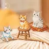 Série Gato de Lã Yuxian Adesivos para Pets Gato Fofo Bordado Material para Diário 2 Folhas 6 Designs
