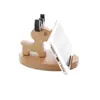 Soporte para Teléfono Móvil de Dibujos Animados de Animales Soporte para Teléfono Móvil de Madera Maciza Base de Soporte para Teléfono Móvil Perezoso Haya Decoración Creativa para el Hogar