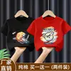 Camiseta Versátil Bonita Moderna de Manga Curta em Algodão Puro Estilo Coreano para Meninos Crianças Médias e Grandes Camiseta de Manga Curta da Nova Moda de Verão para Crianças