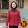 Ropa para Mujeres de Tallas Grandes de Mediana Edad y Mayores Chaqueta de Algodón Cálido con Más Terciopelo Ropa de Otoño e Invierno para Madres Chaqueta Ligera de Algodón con Solapa Ropa Exterior para Mujeres