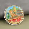 Monedas conmemorativas de ciudades, recuerdos turísticos, monedas coloridas en relieve con paisajes arquitectónicos de Beijing, Shanghái y Nanjing, monedas conmemorativas coleccionables
