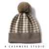 Gorro Clásico de Cachemira de Alta Gama Jacquard a Cuadros Gorro de Punto con Pompon Cálido Jersey Moda Otoño e Invierno Gorro de Lana a la Moda
