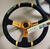 Cuero de fibra de carbono cuero calvo felpa esmerilada volante volante modificado carreras 14 pulgadas pvc volante cóncavo Universal