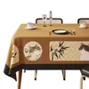 Toalha de mesa de desenho animado estilo vintage, à prova d'água e à prova de óleo, toalha de mesa de jantar sem lavagem, novo modelo 2025, luxo leve com toque de alta qualidade, jogo americano para mesa de centro