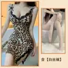 Lencería Sexy Qiaozi, Camisón de Tirantes con Estampado de Leopardo Sexy, Traje de Encaje con Recortes Tentador y Juguetón para la Cama