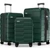 Mala de Viagem Grande Capacidade com Zíper de ABS para Comércio Exterior, Mala de Viagem com Rodas Universais de 20 Polegadas, Conjunto de 3 Peças com Trava de Combinação