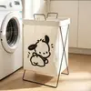 Cesta de Lavandería Sucia con Marco de Hierro Caja de Almacenamiento Grande Cesta Plegable para Ropa Sucia Tela Almacenamiento para el Hogar Baño Cesta de Almacenamiento para Ropa Sucia