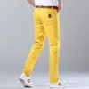 Jeans juveniles de otoño para hombre, pantalones rectos rosas ajustados y elásticos, elegantes y modernos, pantalones casuales versátiles para el trabajo
