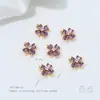Pingente de Coração com Zircônia e Trevo de Cristal Banhado a Ouro 14K Preserva Cor Corrente de Pulseira Brincos Acessório DIY Feito à Mão