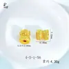 Mantra de Seis Palavras com Furo Passante Acessórios para Joias DIY, Contas Tradicionais de Ouro de Areia em Formato de Balde de Lótus, Contas Grandes com Furo Passante Estilo Chinês Banhadas a Ouro de Cobre