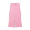 Atacado de Roupas Femininas Transfronteiriças 2026 Aliexpress Mais Vendido Conjunto Cropped de Gola Alta Listrado + Calça Wide Leg