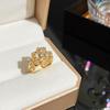 Anillo de trébol de cuatro hojas giratorio con microincrustaciones de circonita, apertura ajustable, temperamento de moda, anillo de lujo ligero, accesorios para mujer
